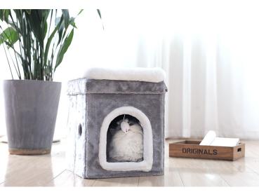 Großhandel B2B Katzenhaus Höhle Klettergerüst für Hauskatzen Klappbares Katzenbett